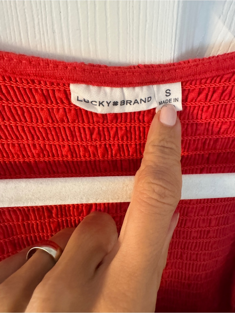 Lucky Brand Red Smocked Maxi Dress with Flutter Sleeves - Picture 3 of 4
